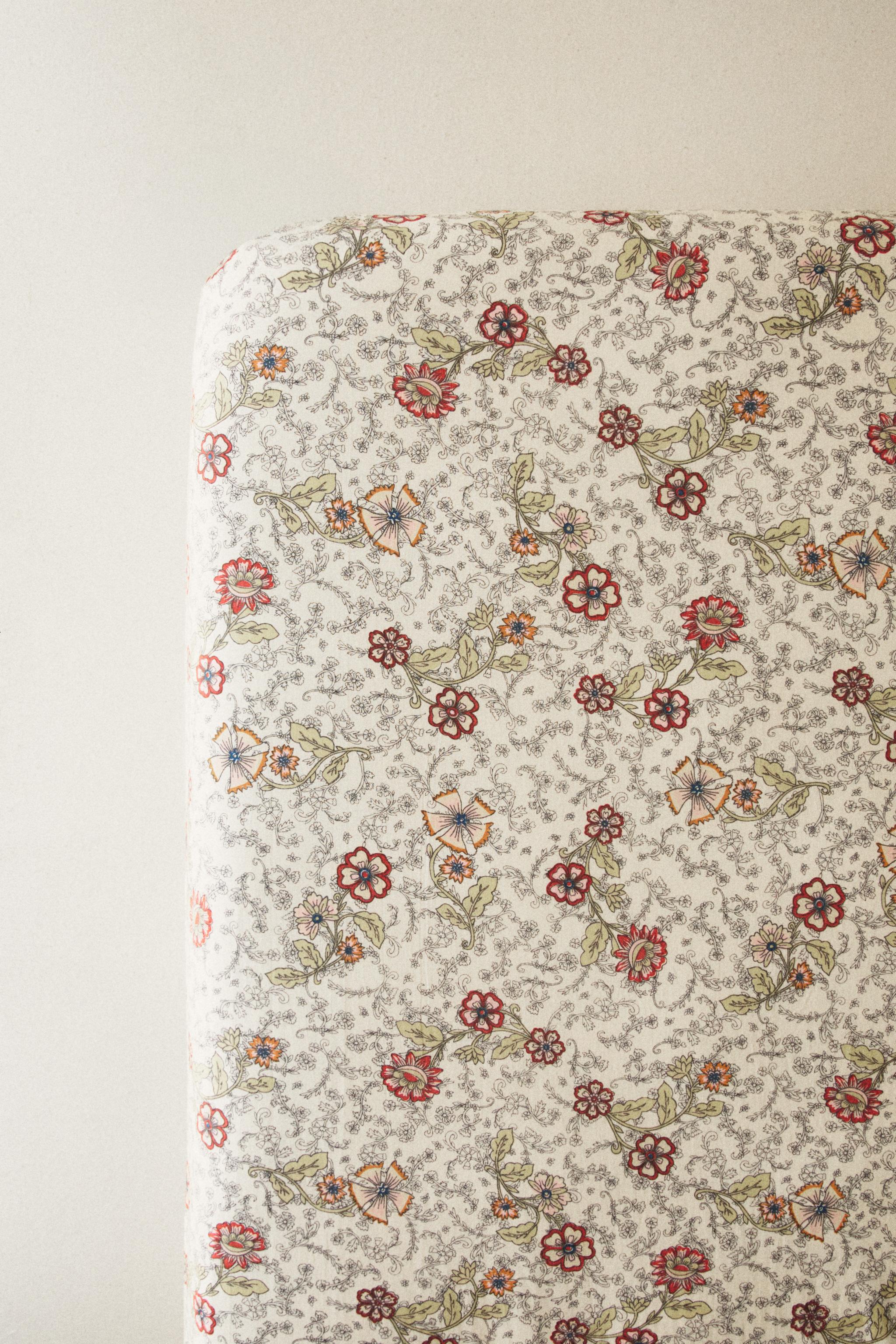 DRAP-HOUSSE ENFANT EN COTON À FLEURS